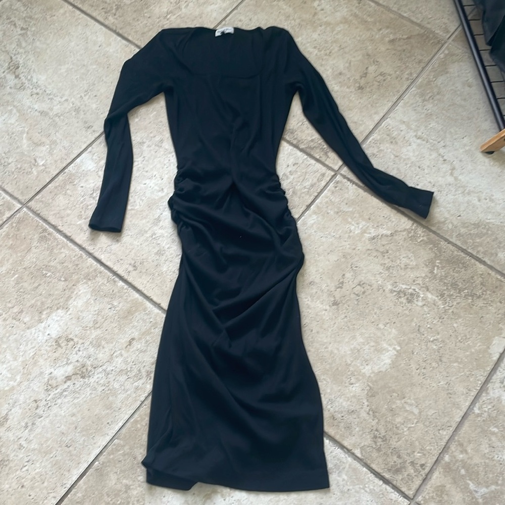 Michael Stars ribbed midi dress black size s